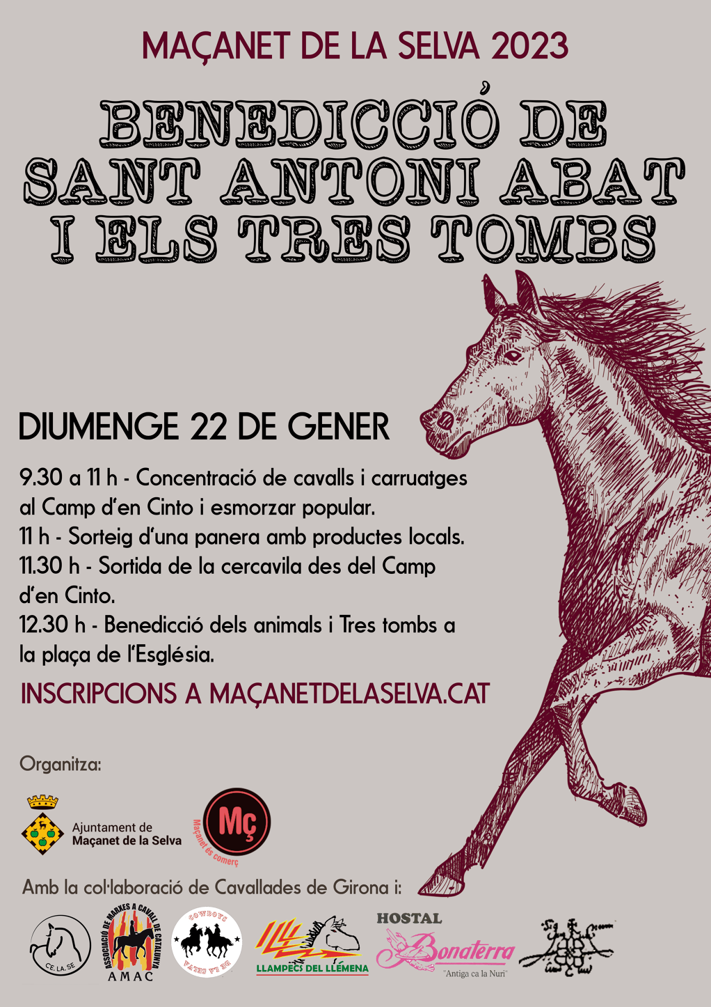 Benedicció de Sant Antoni Abat i els Tres Tombs: el pròxim 22 de gener - 509a1-cartell-sant-antoni-2023--CORRECTE.png