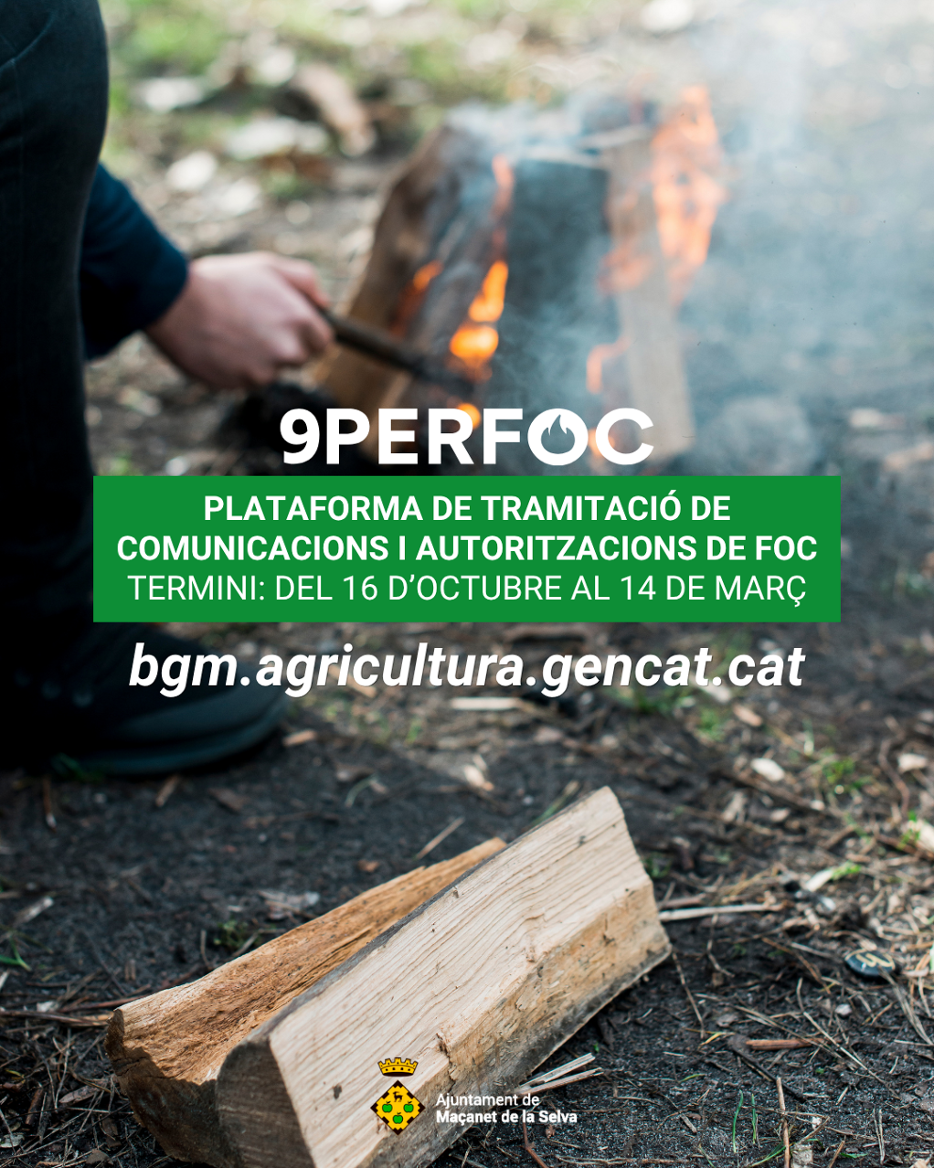 Inici del període de comunicacions per a activitats amb risc d’incendi forestal (del 16 d’octubre de 2026 al 14 de març de 2027)