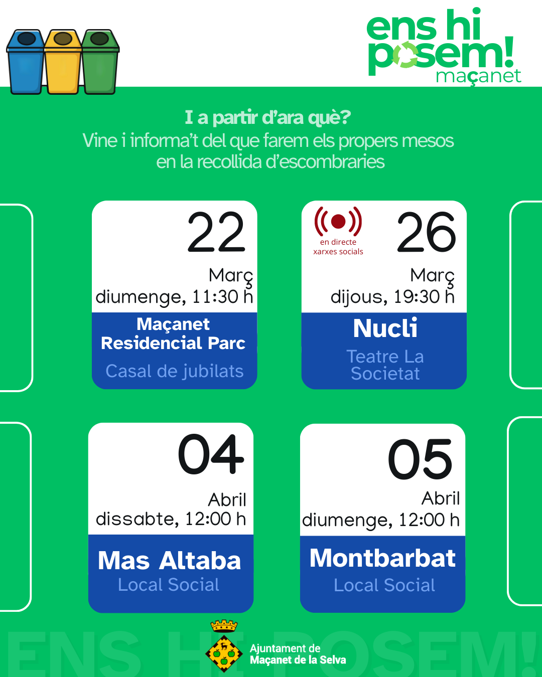 Informa't sobre el desplegament dels nous models de reciclatge
