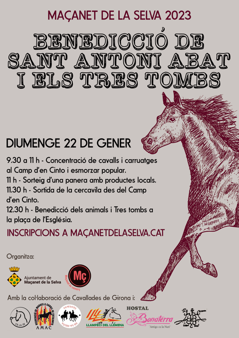 Benedicció de Sant Antoni Abat i els Tres Tombs: el pròxim 22 de gener