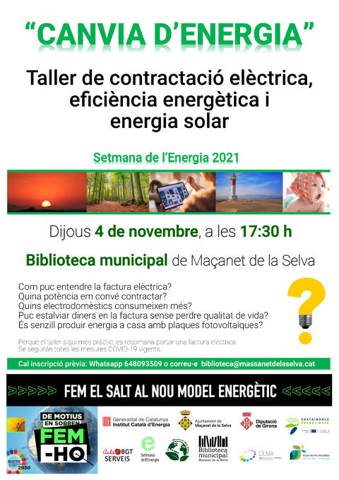 Taller “Canvia d’Energia” per avançar cap a un nou model energètic