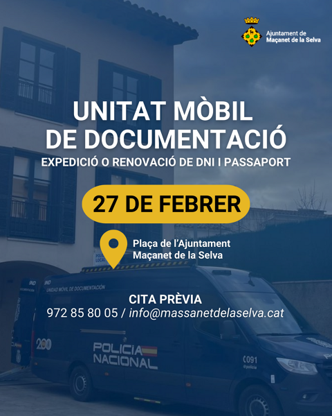 Unitat mòbil de documentació: DNI i Passaport