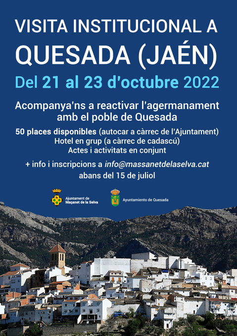 Visita institucional a Quesada (Jaén), poble agermanat amb Maçanet de la Selva