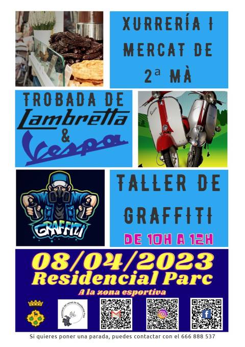 Jornada de mercat de segona mà, trobada de motos i taller de grafitti a Maçanet Residencial Parc - image0--1-.jpeg