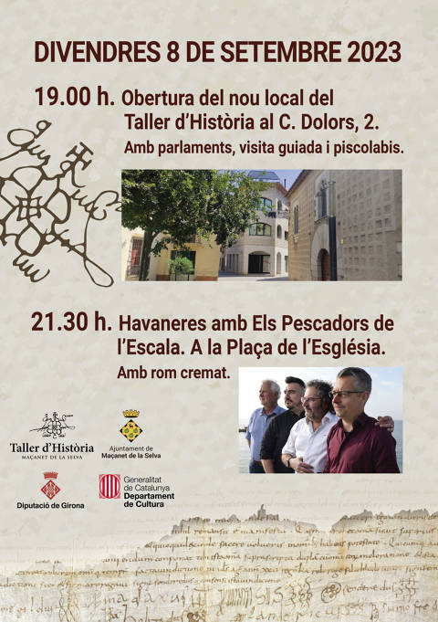 Obertura del nou local del Taller d'Història de Maçanet + Havaneres amb els Pescadors de l'Escala