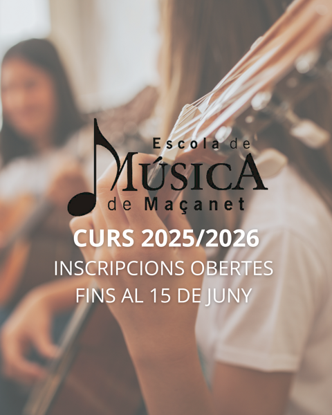 Escola de Música: inscripcions obertes fins al 15 de juny