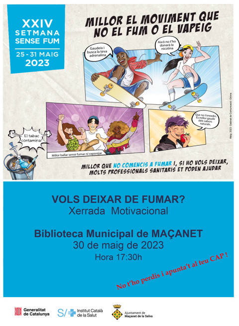 SETMANA SENSE FUM: Xerrada motivacional Vols deixar de fumar? - xerrada-motivacional-tabac-macanet-2023.jpg