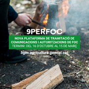 Inici del període de comunicacions per a activitats amb risc d’incendi forestal (del 16 d’octubre de 2025 al 15 de març de 2026)